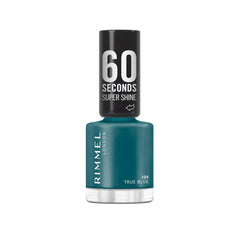 Rimmel 60 Seconds Super Shine Lakier do paznokci, szybkoschnący, żywy kolor, długotrwały, 8 ml, 104 True Blue