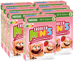 Nestlé Strawberry Minis, całe płatki zbożowe o smaku truskawkowym, opakowanie 7 sztuk (7x375g)