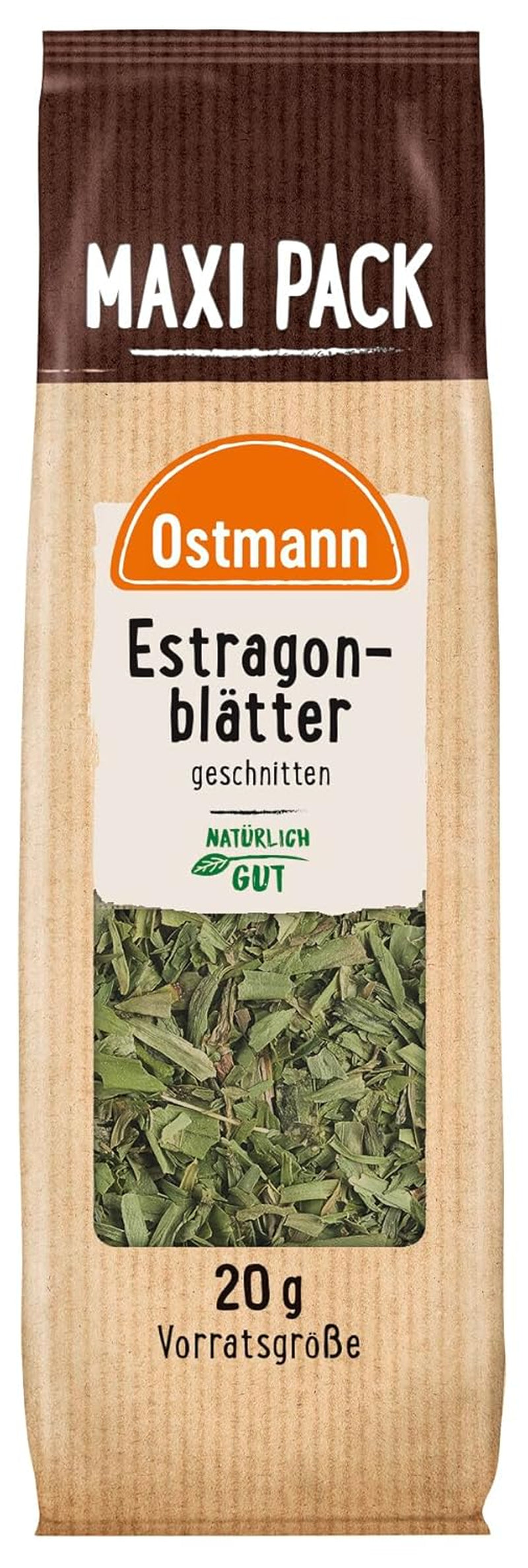Ostmann Gewürze - Estragonblätter geschnitten | Zum Verfeinern von Salatsaucen, Gemüsegerichten und Remouladen | 20 g w torebce