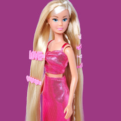 Simba Steffi Love Dream Hair – Ankleidepuppe mit extra Langen Haaren, inkl. Haarclips & Kamm, im pinken Glitzerkleid, 29 cm brutto, Frisieruppe für Kinder ab 3 Jahren