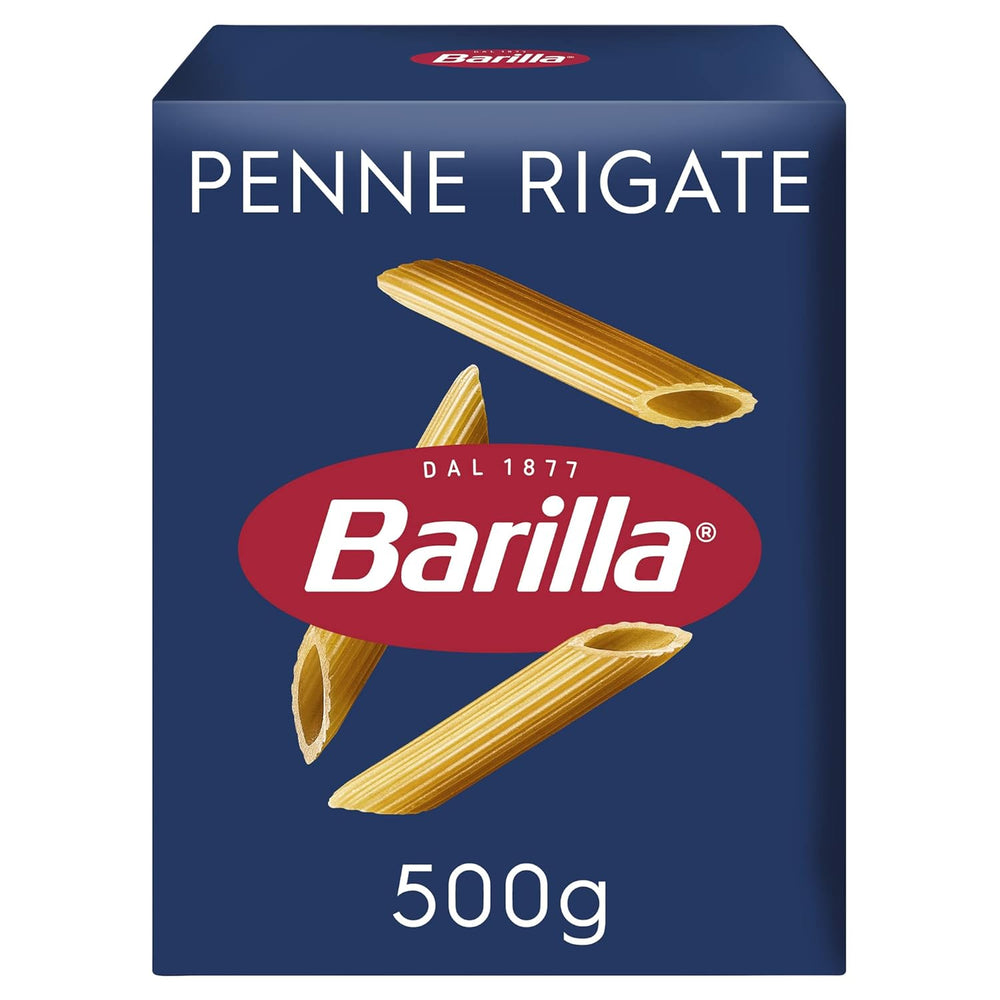Makaron Barilla Klasyczny Penne Rigate Nr. 73 z wysokiej jakości pszenicy durum, zawsze al dente (1 x 500 g)