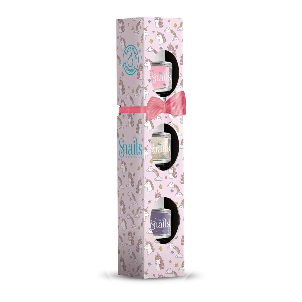 Zestaw upominkowy z lakierem do paznokci dla dzieci Snails 510409, Mini Unicorn 3x5 ml, na bazie wody, zmywalny, bezpieczny, wegański
