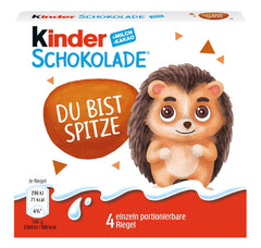 Kinder Chocolate (20 x 50g) - Prezent na Walentynki dla niego i dla niej, słodycze karnawałowe i Mardi Gras - Nadziewane batoniki mlecznej czekolady - 20 opakowań po 4 pojedyncze tabliczki w każdym