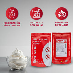 Eiweißpulver für Baiser (350 g) | Pasteurisiertes Eiklar | Getrocknetes Eiweiß | Bez laktozy Bez glutenu | W wiederverschließbarem Zip-Beutel