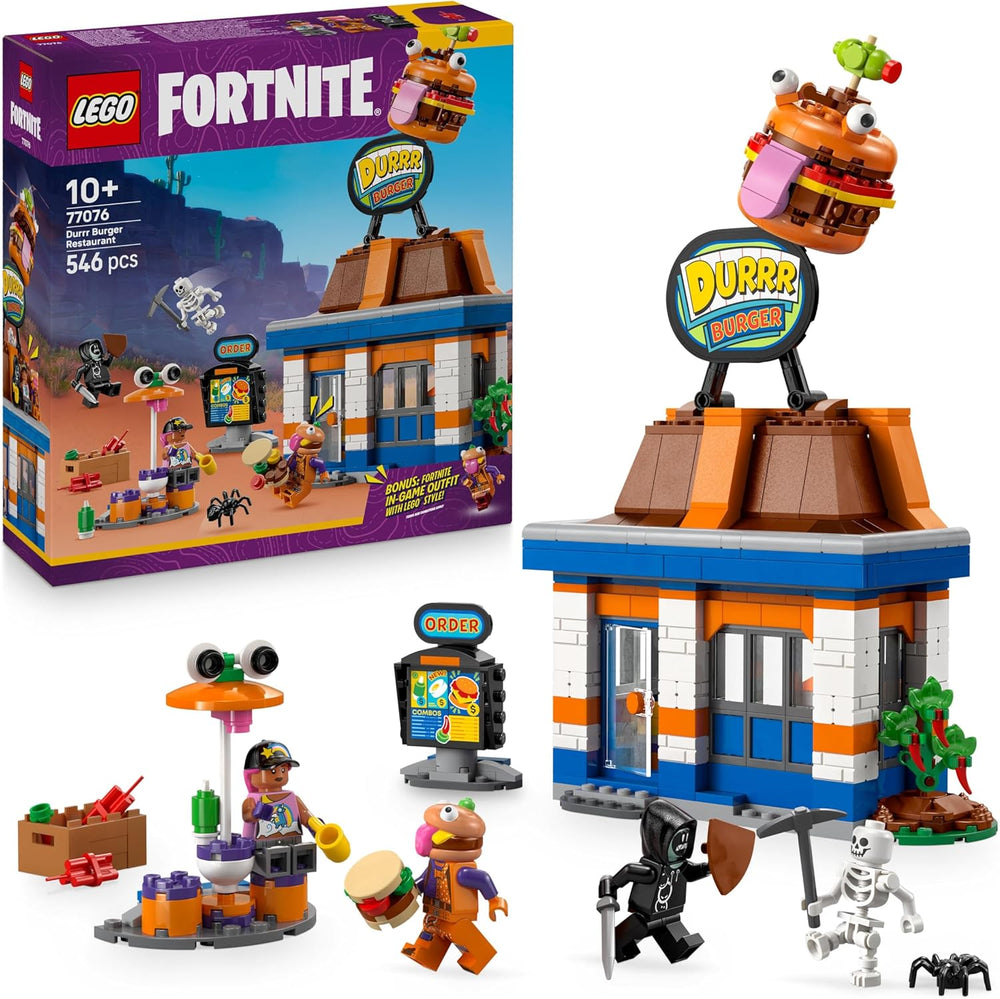 LEGO Fortnite Durrr Burger Restaurant - Gaming Spielzeug mit Strandbomber, Beefboss, Schmierfink und EIN Skelett Minifiguren - Sammelbares Gamer Geschenk für Jungen und Mädchen ab 10 Jahren - 77076
