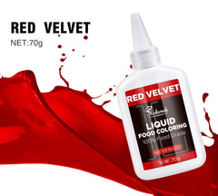 Colorant alimentar lichid, set de coloranți alimentari Red Velvet pentru copt torturi, macaroane, fursecuri, coloranți alimentari pentru decorarea torturilor, lichid pentru colorat băuturi (70 g x 3)