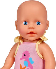 Simba 105030172 - Lalka do kąpieli noworodków, lalka winylowa w kostiumie kąpielowym z okularami do pływania, 30 cm, lalka, lalki w wieku 3+ Naty Shop