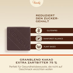 Venchi – Granblend Extra Black 75% BEZ dodatku cukru, 1 kg – BEZ sztucznych słodzików – Bezglutenowe – Wegańskie