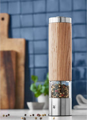 Zestaw WMF Ceramill Oakwood Cromargan, młynek elektryczny i zestaw misek Gourmet For The Kitchen 4 sztuki Młynki i krajalnice Naty Shop