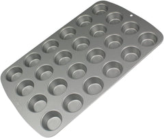 CSB111 Antihaftbeschichtete Mini-Muffinform Mit 24 Löchern Aus Karbonstahl, Edelstahl, Silver, 39,4 X 24,6 X 2,1 Cm Formy i blachy do pieczenia Naty Shop