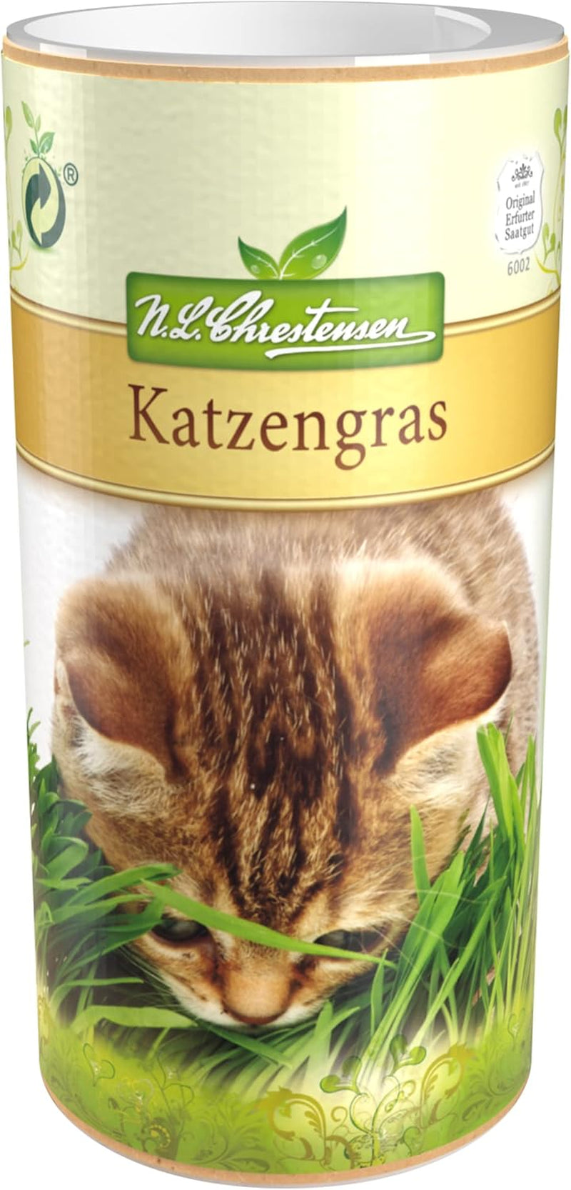 Premium Katzengras Samen Chrestensen, Grassamen Schnellkeimend, 1 Dose 110 G, Reicht Für Ca. 4-5 M² Katzengras Fertig Gewachsen, Natürliche Katzen Leckerlies Zu Hause