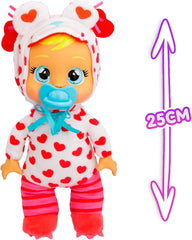 Cry Babies Tiny Cuddles Monster Momo, Plüsch-Baby-Puppe, Tiny Cuddles z spersonalizowaną piżamą Monsters, dla każdego dziecka w wieku od 18 lat do roku 18