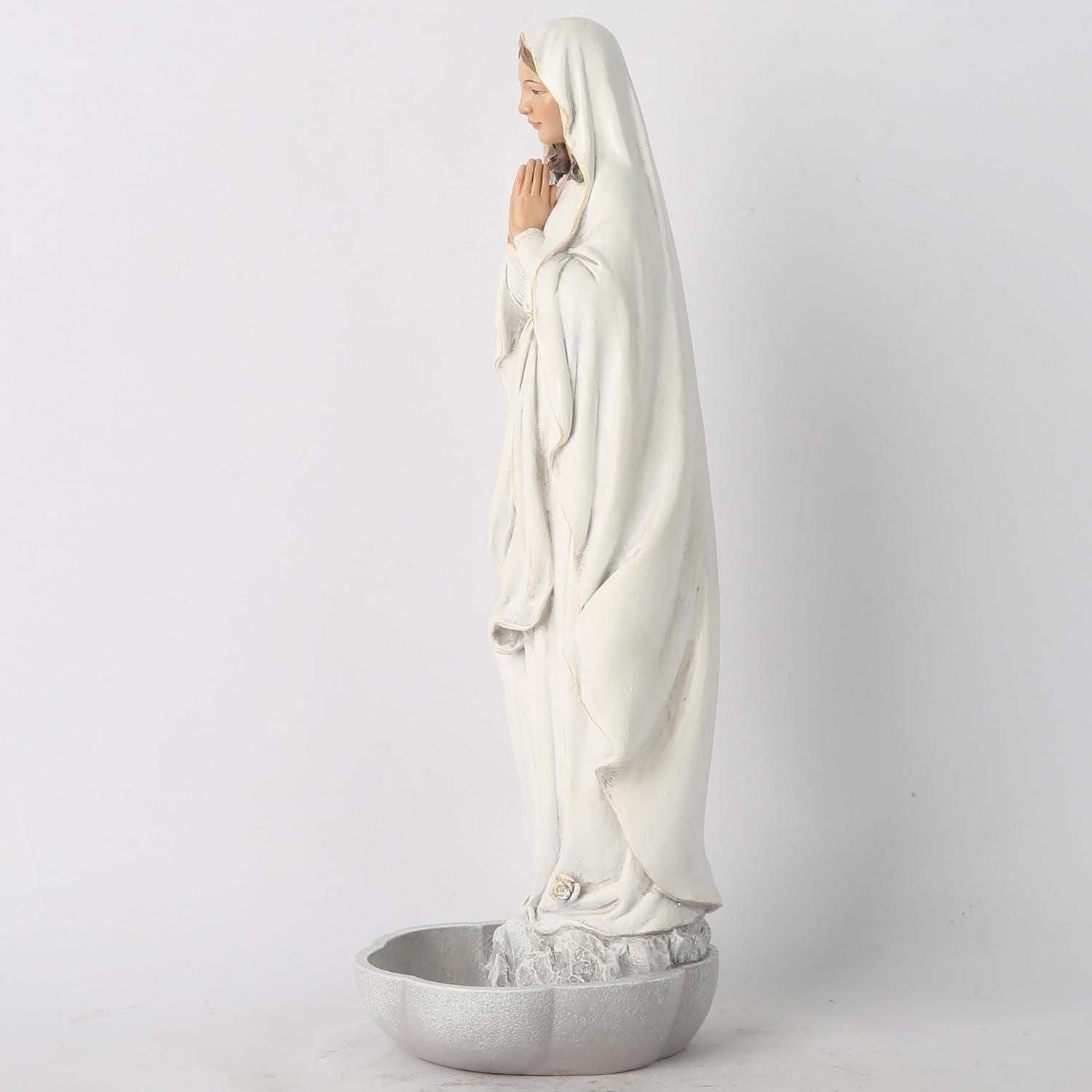 BC Statuia catolică a Maicii Domnului din Lourdes, Maica Sfântă Fecioară Maria, Memento de masă, Suport Rozariu, Apă Sfântă, Cadou religios pentru mamă, 25,9 cm înălțime, Sculptură, Statuete si sculpturi Naty Shop