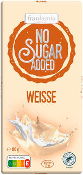 frankonia CZEKOLADA BEZ DODATKU CUKRU Bezglutenowa czekolada biała, 80 g