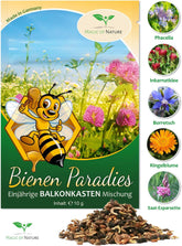 Mieszanka balkonowa Magic of Nature - 10 g nasion - Rośliny przyjazne dla pszczół - Łatwy w użyciu - Pszczeli raj - 5 rodzimych gatunków uprawnych - Nadaje się do skrzynek i donic na kwiaty