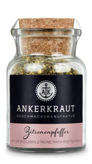 Ankerkraut Zitronenpfeffer, 85 g w szkle korkowym, Pfeffer-Mischung Citrus Frische-Kick, Einfach Kochen mit Gesmack & Aroma
