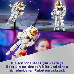 LEGO Creator 3 w 1 zabawka astronauta kosmiczna, model psa i statku kosmicznego dla dzieci, dekoracje do przedszkola, kreatywny prezent dla chłopców i dziewcząt w wieku 9 lat 31152 Zestawy do budowania Besuche w sklepie LEGO