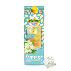 Pfanner Ceai rece cu lămâie albă și flori de soc – 2 L Tetra Pak - Ceai preparat direct cu suc de lămâie (pachet cu 6)