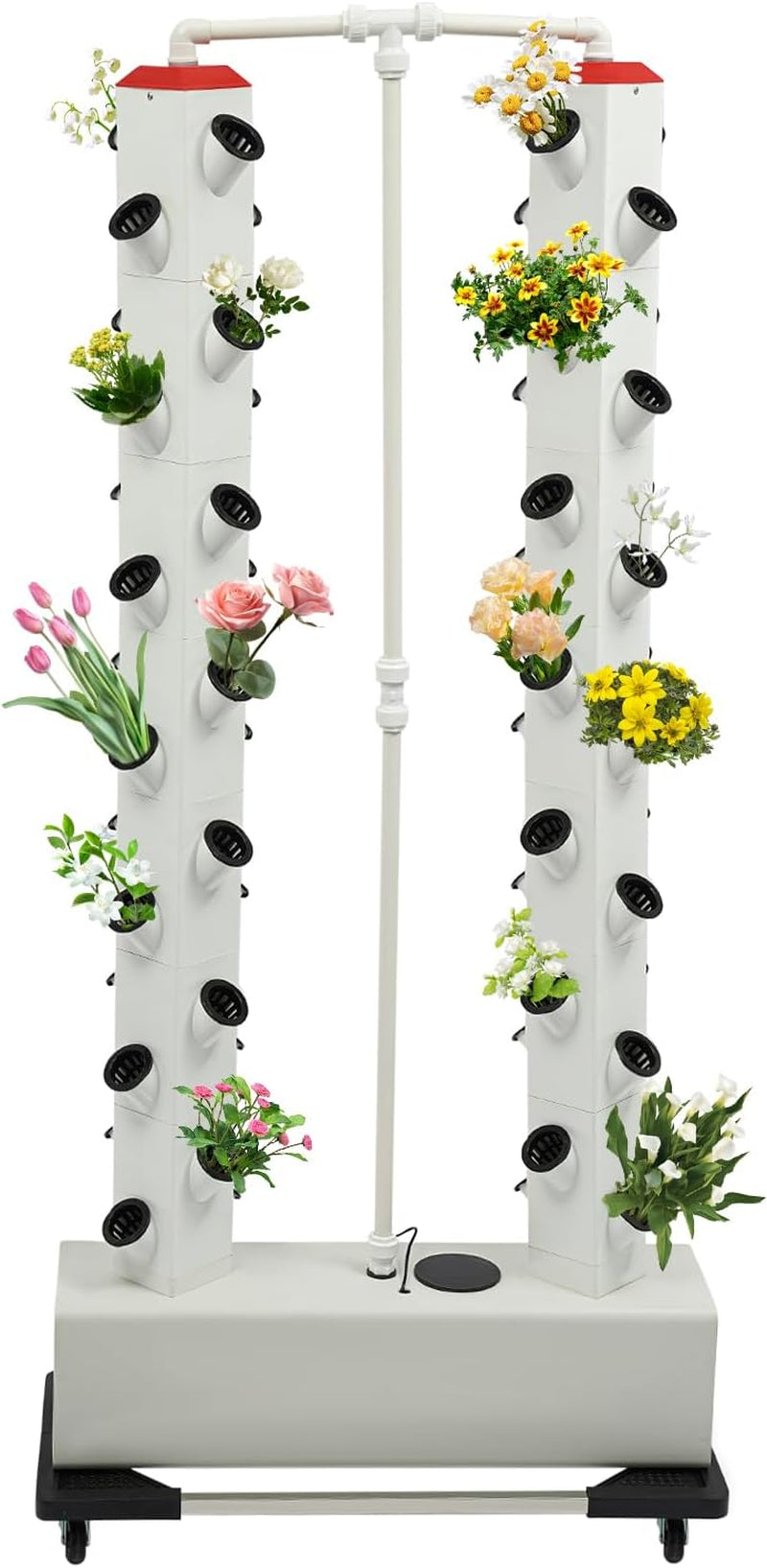 56 dołków 7-poziomowy system hydroponiczny Zestaw do uprawy bezglebowej Wieża aeroponiczna System uprawy hydroponicznej z pompą nawadniającą Adapter czasowy do uprawy na grządce i doniczce siatkowej