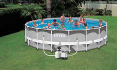Intex 26676 Krystal Clear System do słonej wody Pompa z filtrem piaskowym 7900 l/h Przepływ wody 6000 l/h Przepływ systemu do basenów do 32200 l Plastikowy biały