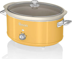 Swan Retro SF17031YELNEW Slow Cooker 6.5 litri, 320W Slow Cooker Naty Shop Galben