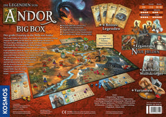 Kosmos 683122 Legends of Andor - Big Box, gra podstawowa (Kennerspiel des Jahres 2013) i dodatkowe rozszerzenia, klasyczna fantasy, kooperacyjna gra planszowa fantasy, wiek 10+