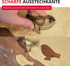 Formă de biscuiți Westmark Sparrow – Formă de biscuiți din oțel inoxidabil – Formă precisă pentru biscuiți, aluat și multe altele – Forme de biscuiți pentru Paște și Crăciun, 8 cm