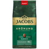 Jacobs Krönung Aroma Fasola Klasyczna, pełna smaku, orzechy, nuty cytrusowe, ziarna Arabiki i Robusty, intensywność 6/10, idealna do klasycznej kawy Naty Shop Kawa 500 gramów Krönung