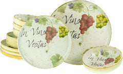 Creatable, 24222, Serie Uno in Vino Veritas, 12-Teiliges Geschirrset Für 4 Personen, Teller Set Aus Steinzeug, Spülmaschinen- Und Mikrowellengeeignet, Made in Portugal Seturi vesela masa Naty Shop Default Title
