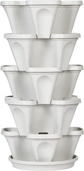 Jardinieră verticală cu 5 niveluri, suprapusă, pentru căpșuni, ierburi aromatice, flori și legume, pentru grădină interioară și exterioară.