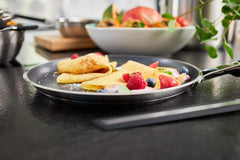 Patelnia do naleśników RÖSLE SILENCE PRO, najwyższej jakości odporna na zarysowania powłoka nieprzywierająca Proresist, stal nierdzewna 18/10, odpowiednia do garnków i patelni indukcyjnych Naty Shop