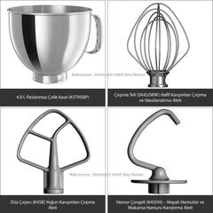 KitchenAid Artisan 5KSM125EER Mikser misowy, 300 W, 4,8 l Naty Shop