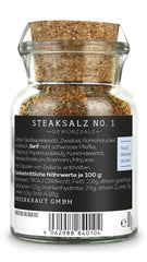 Ankerkraut Steaksalz nr 1, das perfekte Finisher- und Steakhouse-Salz, 80g w Korkenglas