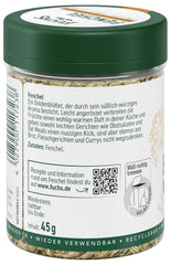 Fuchs Gewürze - Koper ganz - słodko-würziges Aroma für Obstsalate, Płatki owsiane lub Curry - naturalne składniki - 45 g w wiederverwendbarer, recyclebarer Dawka