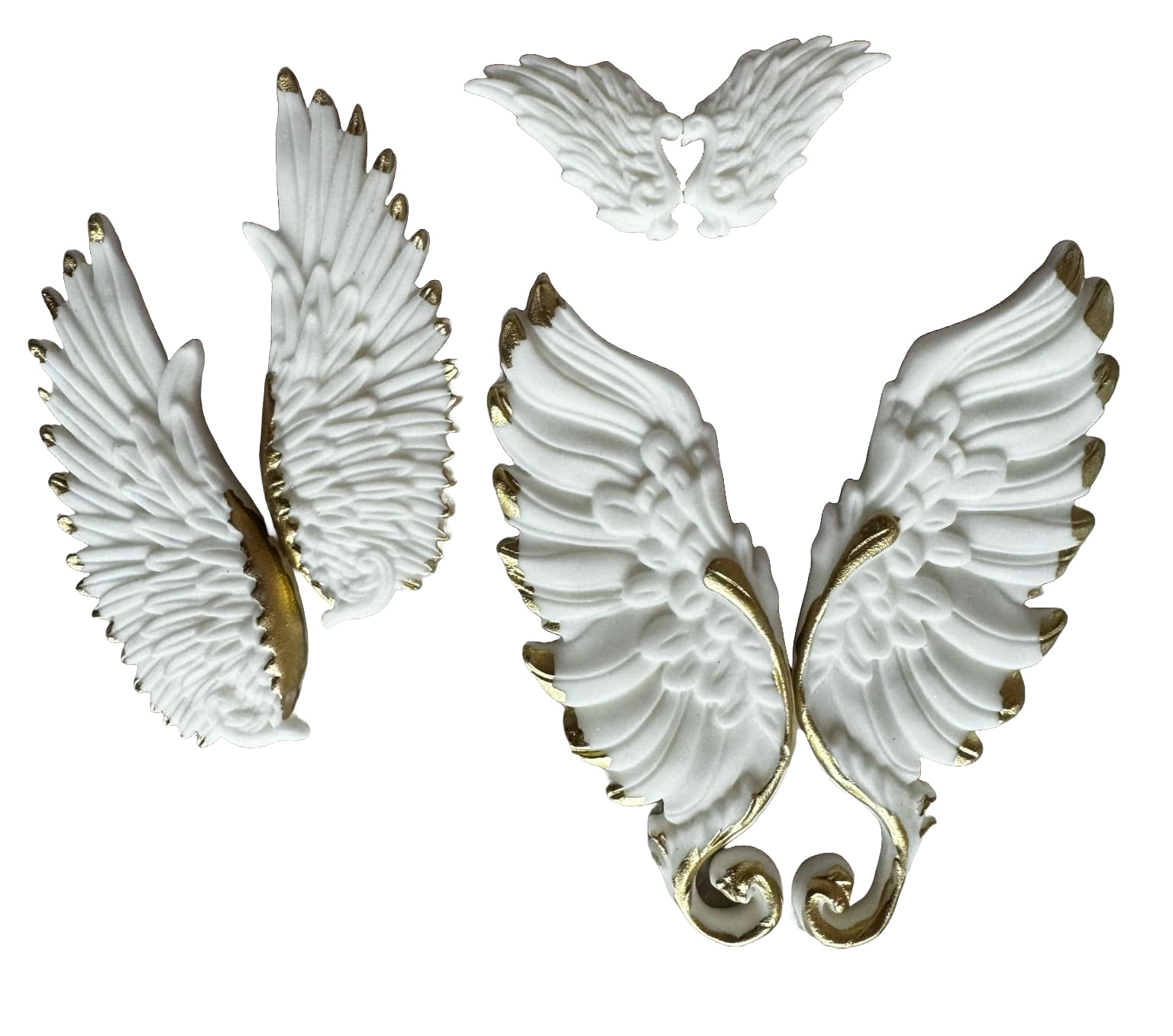 Set 3 decoratiuni comestibile din pasta de zahar, Aripi de inger Decoratiuni din Pasta de Zahar Naty Shop