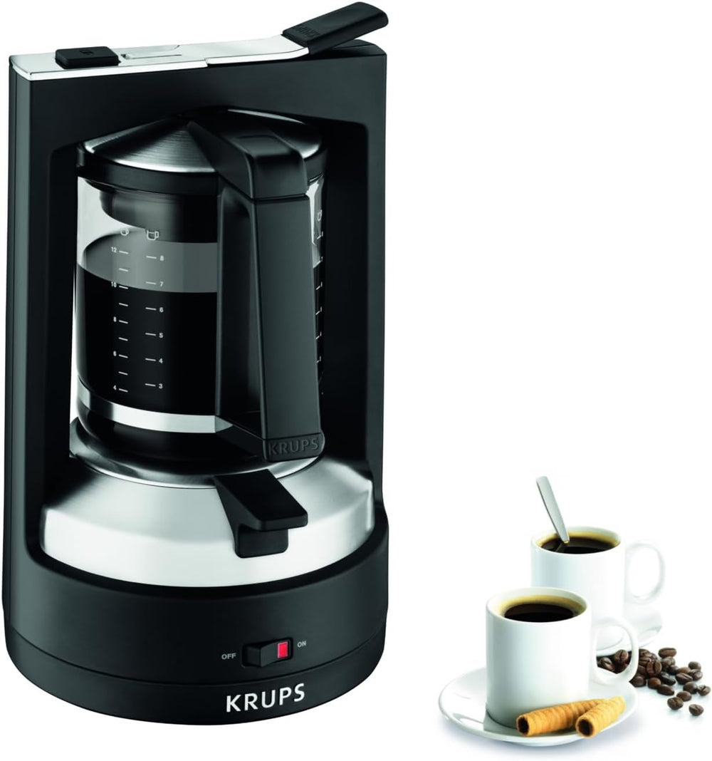 Espressor cu filtru Krups T8, 850 wați, oprire automată, 8-12 cești, capacitate 1 l, filtru permanent, întrerupător iluminat pornit/oprit, ușor de utilizat, negru, KM4689