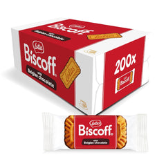 Lotos Biscoff | Karmelizowane Ciasteczka Z Polewą Czekoladową | 200 pojedynczo pakowanych ciastek | Tylko naturalne składniki | Żadnych sztucznych barwników i aromatów | 200 x 1| 1,47 kg