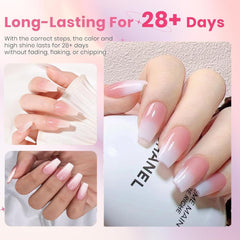 Kit 150 bucăți unghii false gradient - 5 culori design ombre unghii artificiale autoadezive - acoperire completă pentru femei și fete - unghii false lucioase pentru manichiură DIY (pătrat)