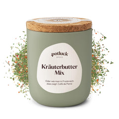 Potluk | Kräuterbutter-Gewürz | Würzmischung im Keramiktopf | 45g | Wegańskie, bezglutenowe i z naturalnymi składnikami