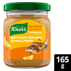 Knorr Schnell gewürzt Kochpaste Gebratenes Hühnchen, Zitrone & Pfeffer einfach & schnell für einen besonders intensywnyven, geballten Gesmack 165 g