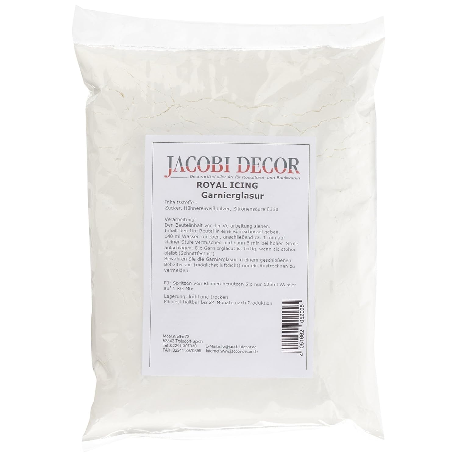 Cake Company Royal Icing 1 pachet (1 x 1000 g) I Amestec uscat pentru decorarea torturilor de cea mai bună calitate I Pentru glazură și linii fine I Fără gluten I Perfect pentru prăjituri și cupcakes Pasta de zahar Naty Shop