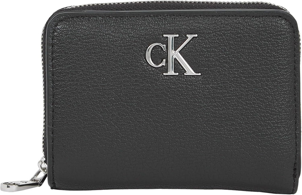 Calvin Klein doamnelor portofel Minimal Monogram Zip Around Klein, negru (negru), o mărime Portofel Femei Naty Shop Titlu implicit
