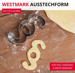 Formă de biscuiți Westmark în formă de paragraf – Forme de biscuiți din oțel inoxidabil pentru avocați și profesioniști din domeniul juridic – Formă precisă pentru aluat, brânză, legume și decorațiuni pentru petreceri, 8 cm