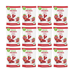 Organiczne chipsy owocowe 100% truskawkowe, liofilizowane chipsy truskawkowe, opakowanie 12 sztuk (12 x 12 g) i chrupiące serca Banan i truskawka Organiczna przekąska dla dzieci i niemowląt (9 x 30 g) 270 g