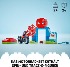 LEGO DUPLO Marvel Spins Motocyklowa przygoda, zestaw fantasy do serialu telewizyjnego Spiderman i jego super przyjaciele, zabawka edukacyjna do budowania i przebudowy dla dzieci w wieku od 2 lat 10424 Zestawy do budowania Besuche den LEGO-Store