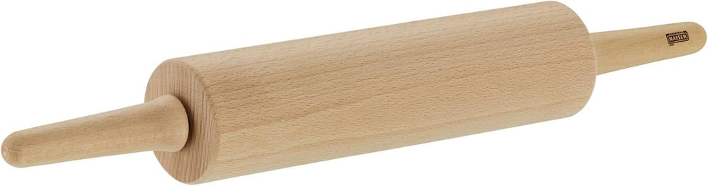 Oryginalny Kaiser Classic Nudelholz 47 x 6,5 cm, Teigroller, Wellholz, Buchenholz, Leichtlauf-Gleitlager, breite Ausrollfläche, beżowy