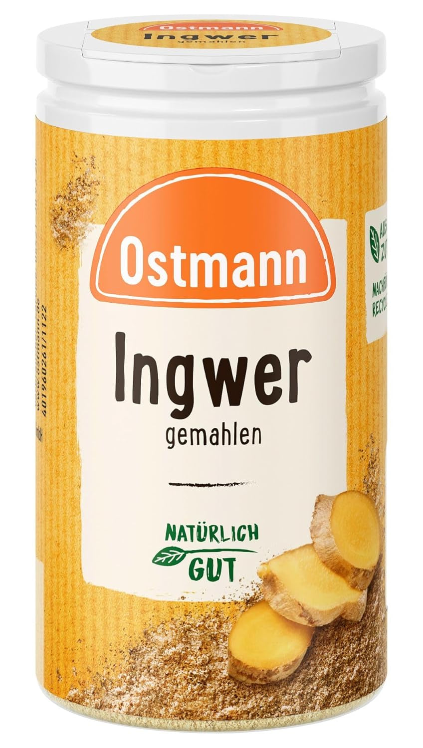 Ostmann Gewürze - Ingwer gemahlen | Nachfüllbare i nadające się do recyklingu Verpackung | 30 g w der Streudose