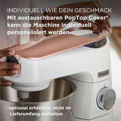 Kenwood Titanium Chef Baker KVC65.001WH, Küchenmaschine Mit Integrierter Waage, 1200 Watt, Inkl. 3-Teiligem Patisserie-Set, Spatel & Spritzschutz, Weiß Mama si Copilul Naty Shop