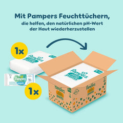 Pampers Premium Protection Pants Größe 6, 78 Windeln, 13kg-19kg, Mit 360° Fitform, 2x breiteren Bundchen als vorher für Komfort & Schutz + 10 Stück Pampers Aqua Baby-Weuchttücher entalten