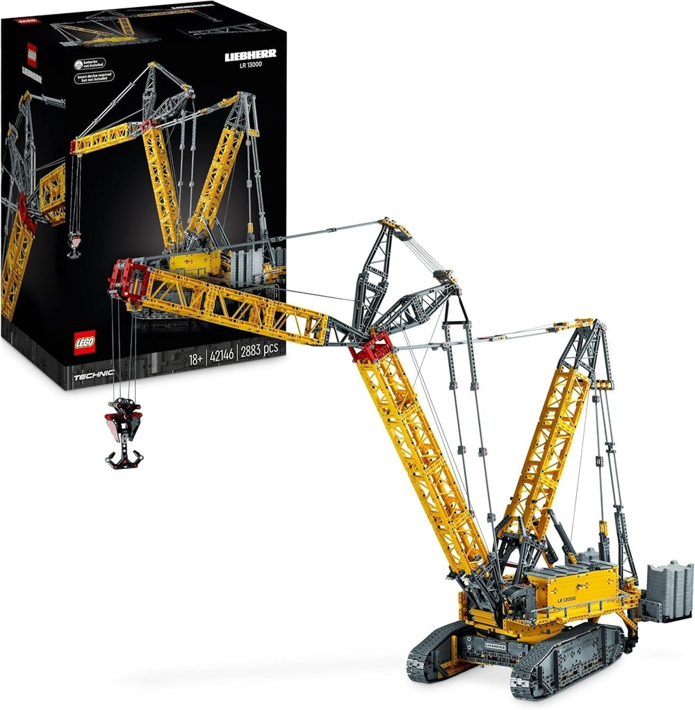 LEGO Technic Liebherr LR 13000 Zestaw z żurawiem gąsienicowym, zbuduj najlepszy zdalnie sterowany model pojazdu budowlanego z aplikacją Control+, dźwig z wciągarką i ramieniem podnoszącym, duży zestaw modelowy dla dorosłych 42146 Zestawy do budowania Besuche den LEGO-Store Default Title